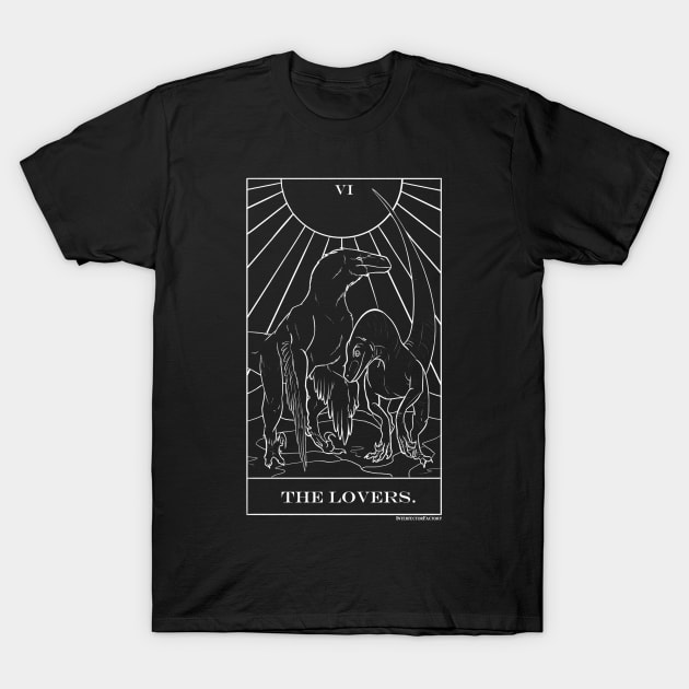 Lovers dinosaur velociraptor tarot T-Shirt by Interfector